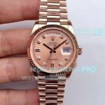 Swiss Replica Rolex Day-Date President Rose Gold Watch w/ Diamond Markers Dial EWF